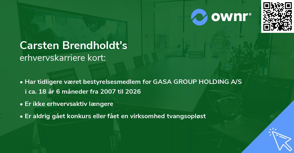 Carsten Brendholdt's erhvervskarriere kort
