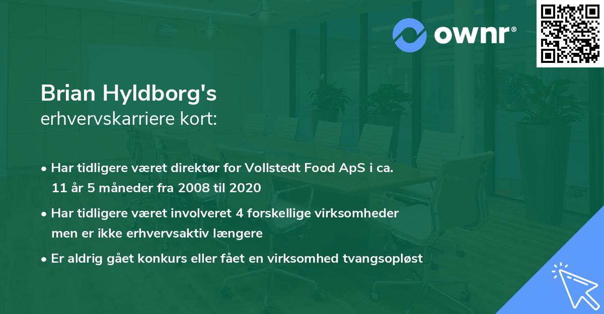 Brian Hyldborg's erhvervskarriere kort