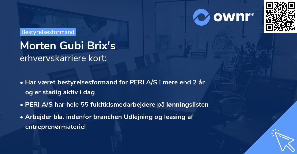 Morten Gubi Brix's erhvervskarriere kort