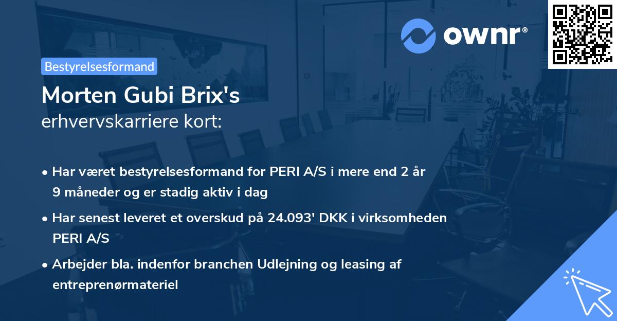 Morten Gubi Brix's erhvervskarriere kort