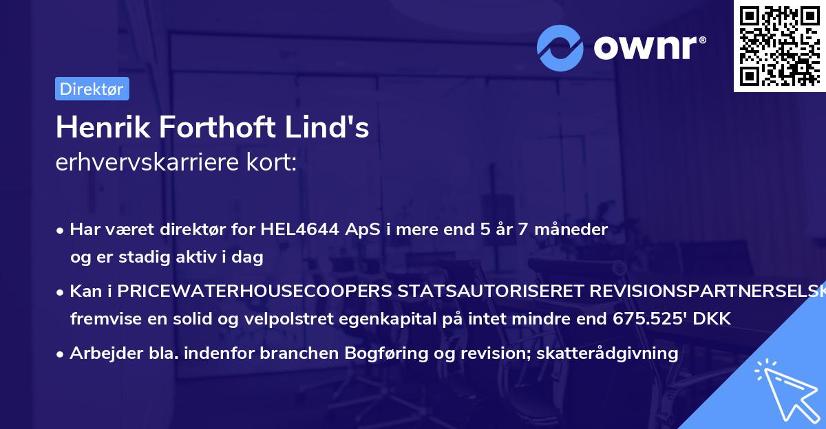 Henrik Forthoft Lind's erhvervskarriere kort