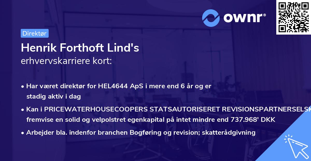 Henrik Forthoft Lind's erhvervskarriere kort