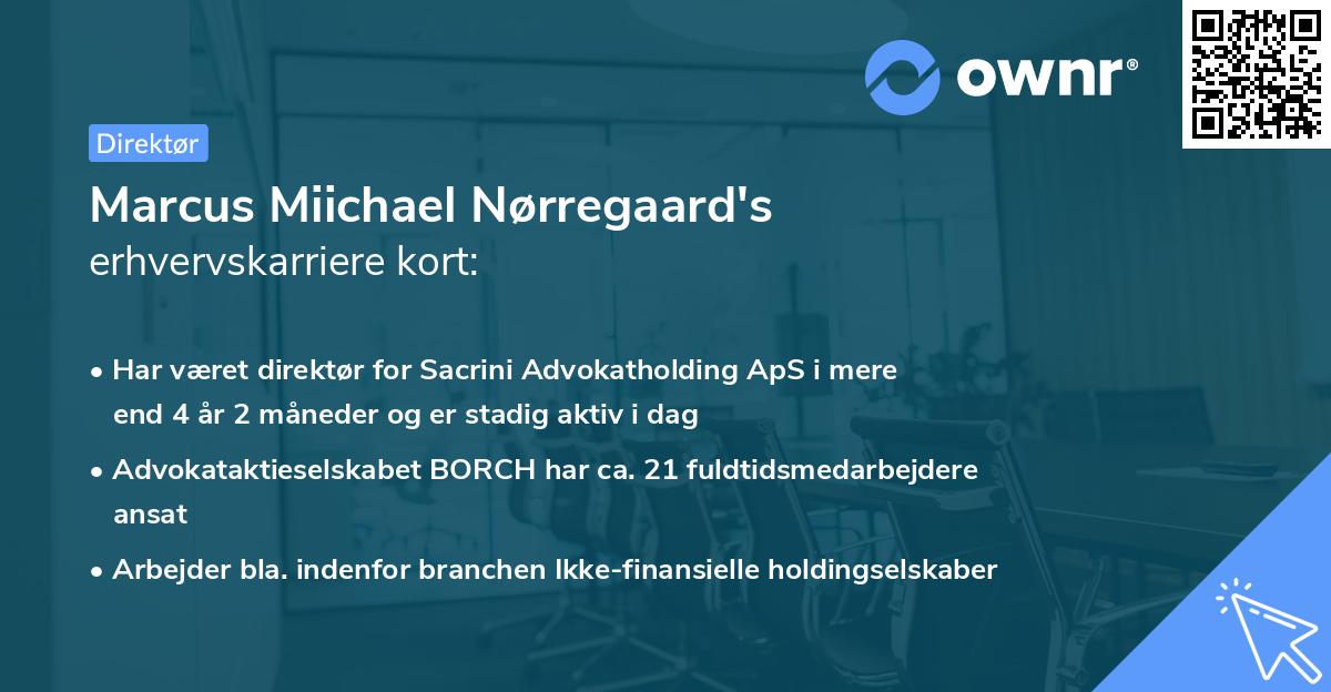 Marcus Miichael Nørregaard's erhvervskarriere kort