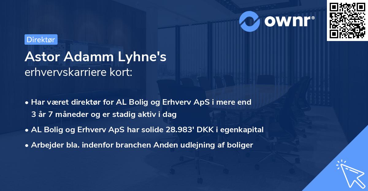 Astor Adamm Lyhne's erhvervskarriere kort