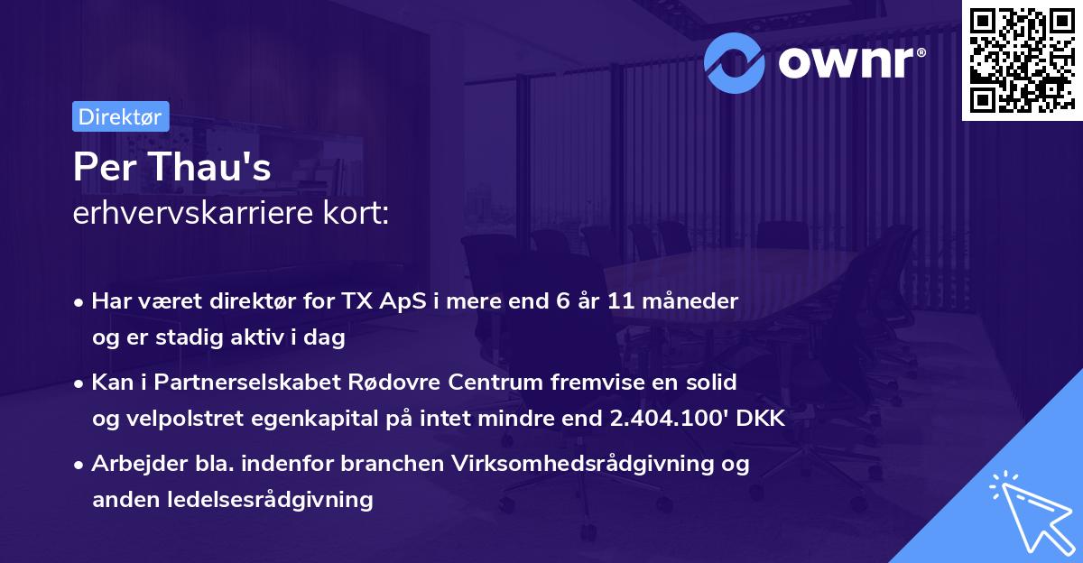 Per Thau's erhvervskarriere kort