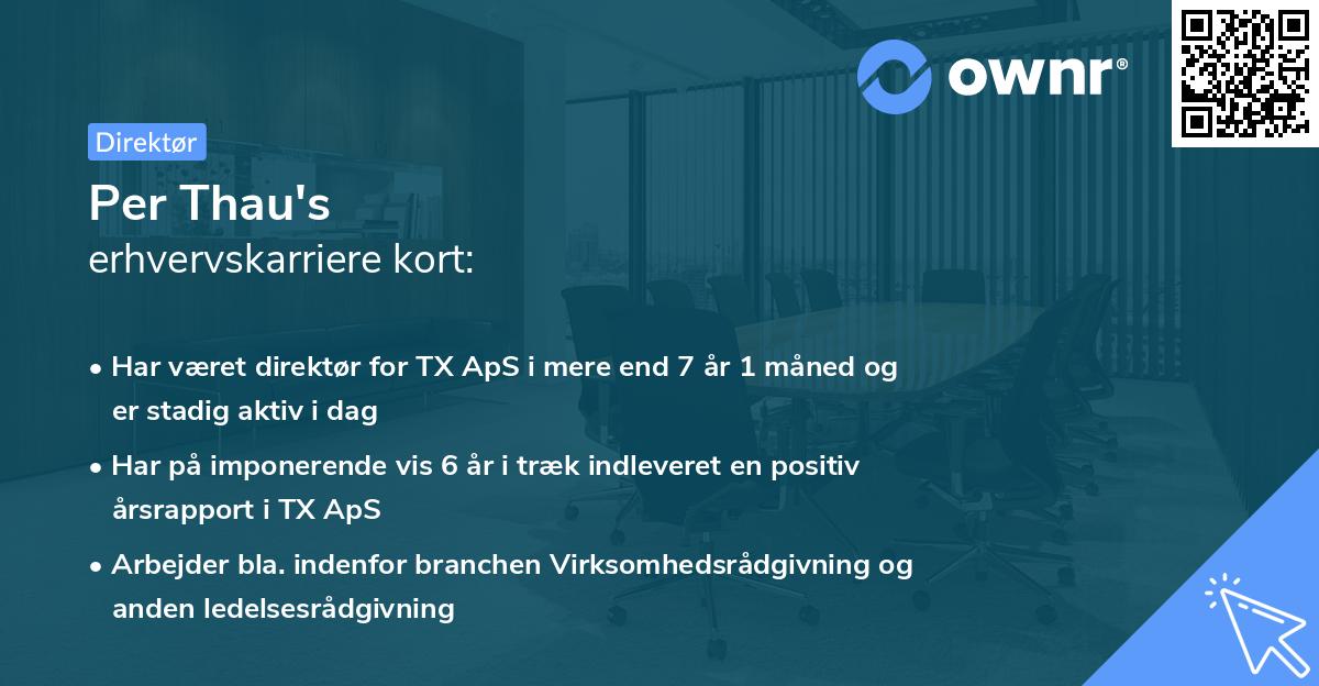 Per Thau's erhvervskarriere kort