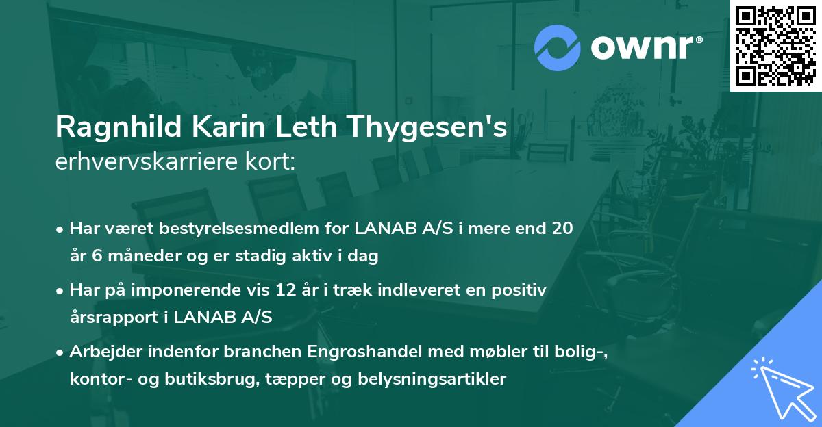Ragnhild Karin Leth Thygesen's erhvervskarriere kort