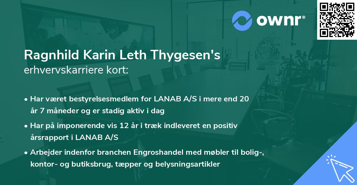 Ragnhild Karin Leth Thygesen's erhvervskarriere kort