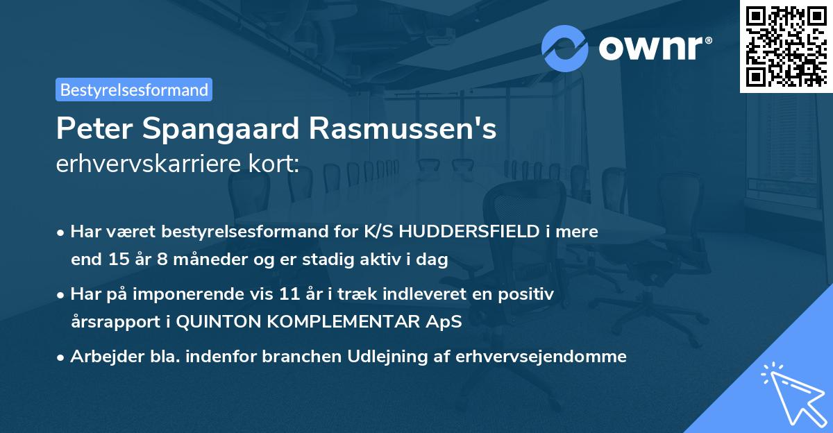 Peter Spangaard Rasmussen's erhvervskarriere kort