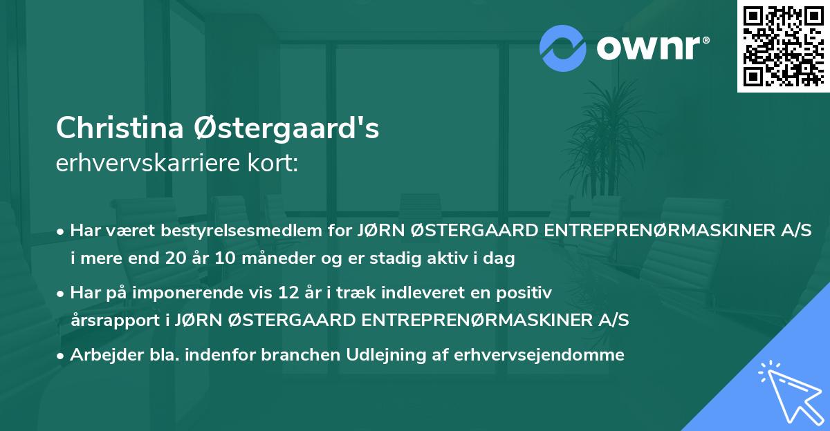 Christina Østergaard's erhvervskarriere kort