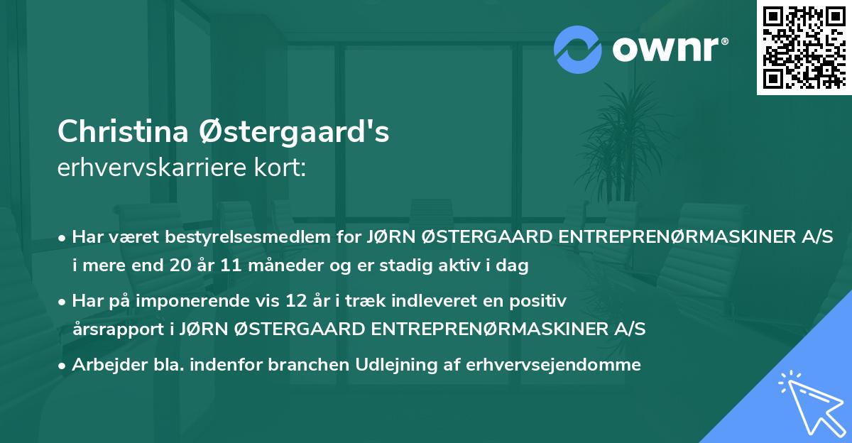 Christina Østergaard's erhvervskarriere kort