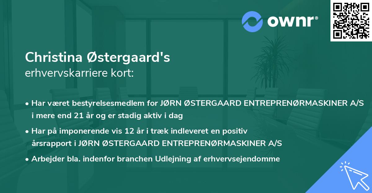 Christina Østergaard's erhvervskarriere kort