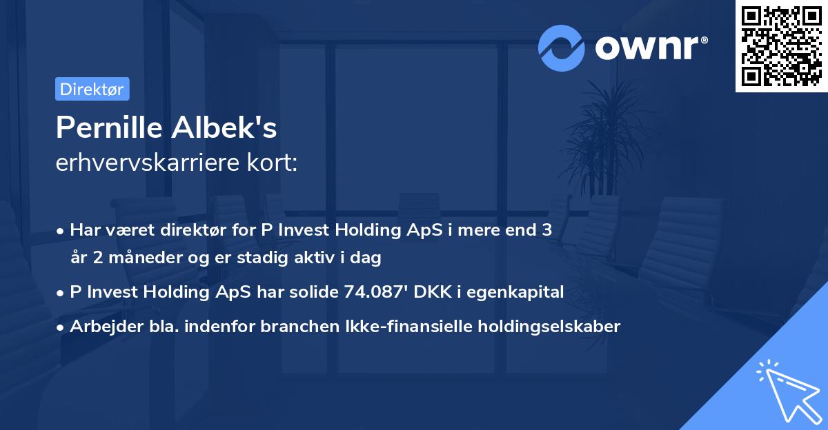 Pernille Albek's erhvervskarriere kort