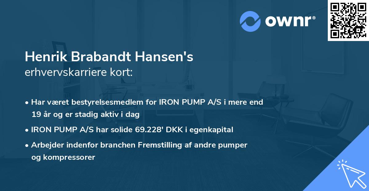 Henrik Brabandt Hansen's erhvervskarriere kort