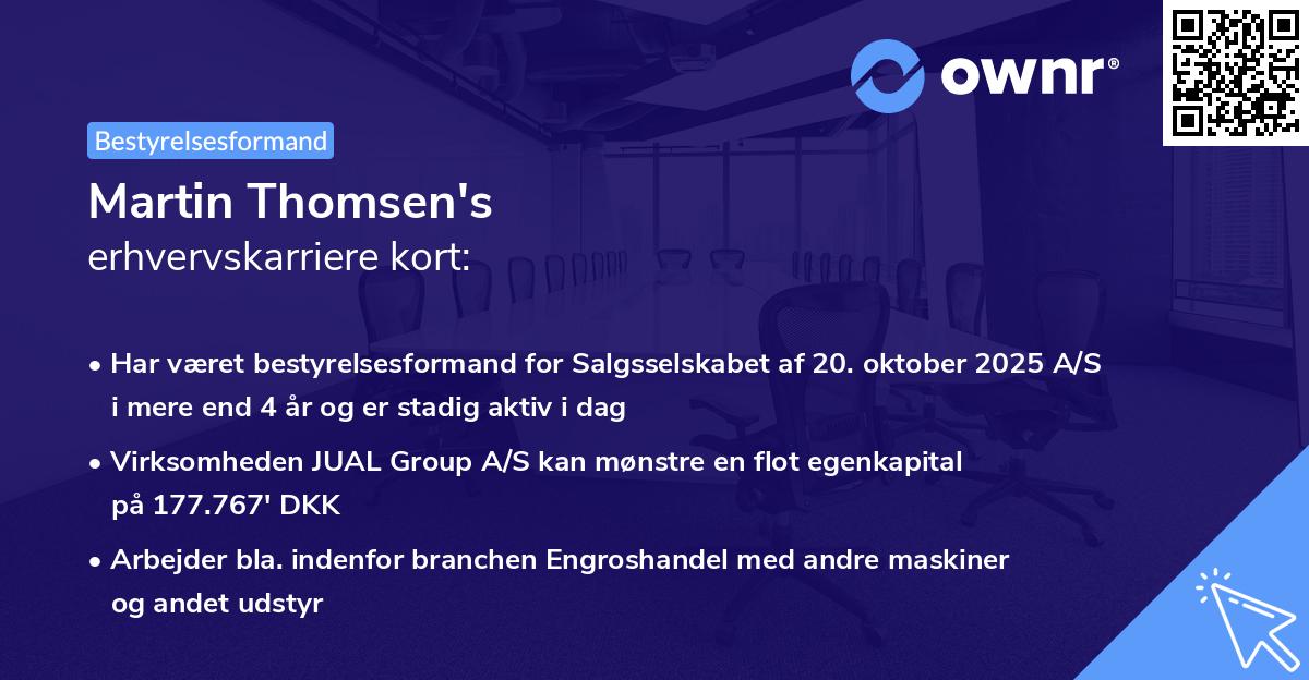 Martin Thomsen's erhvervskarriere kort