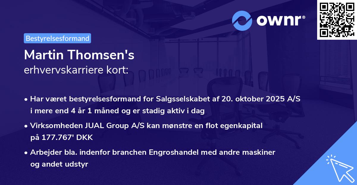 Martin Thomsen's erhvervskarriere kort