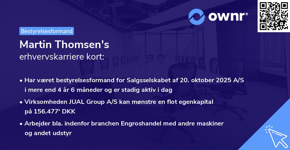Martin Thomsen's erhvervskarriere kort