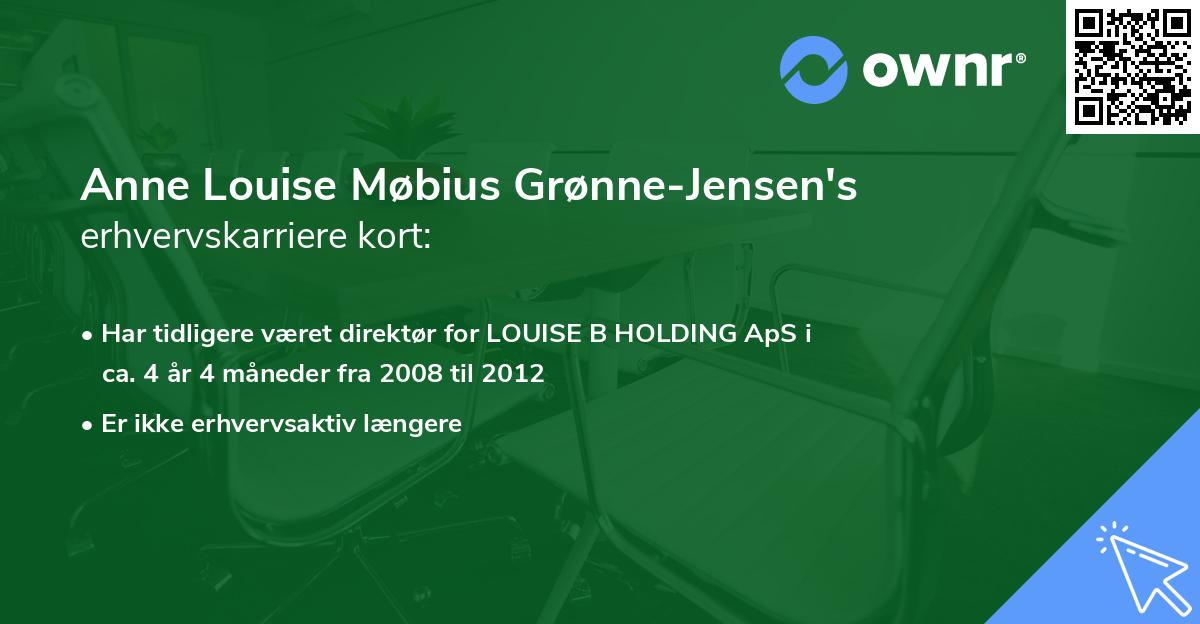 Anne Louise Møbius Grønne-Jensen's erhvervskarriere kort