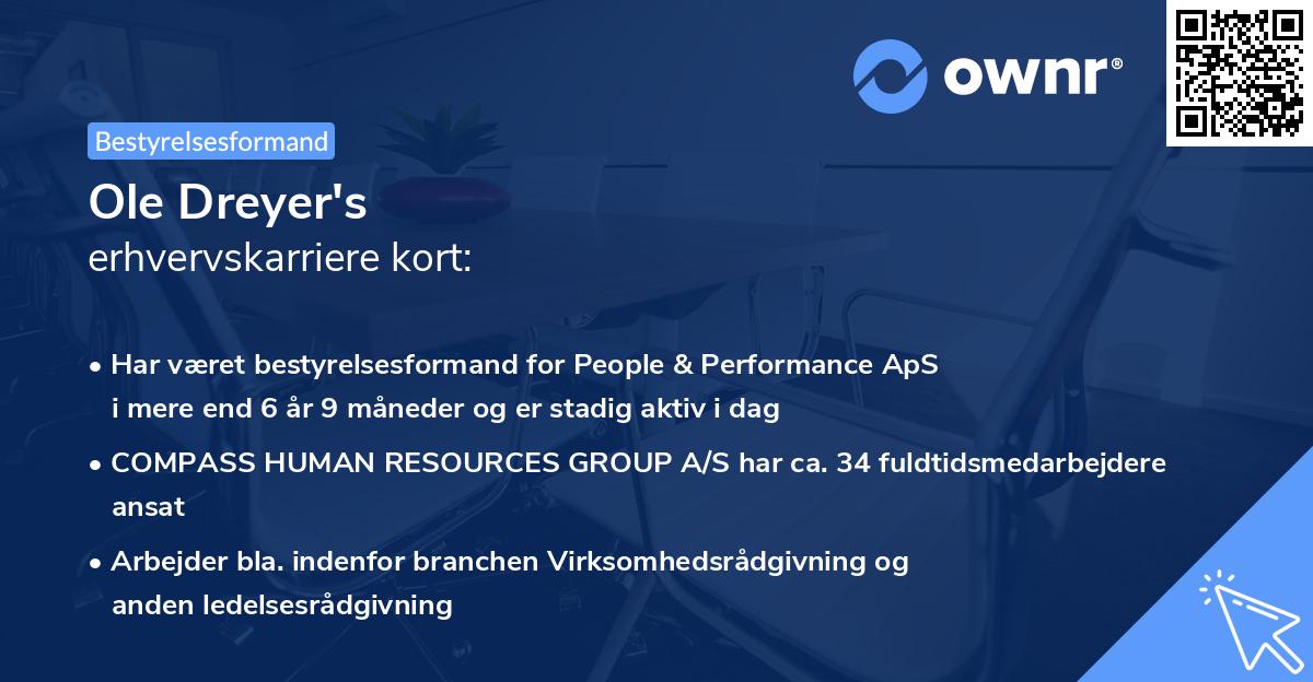 Ole Dreyer's erhvervskarriere kort