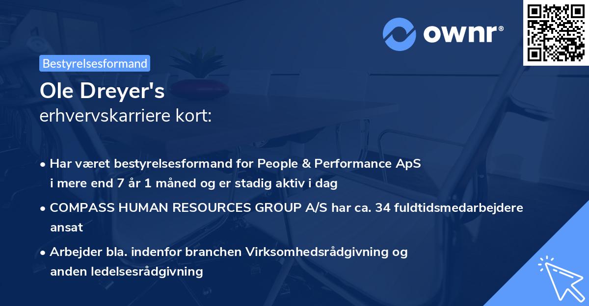Ole Dreyer's erhvervskarriere kort