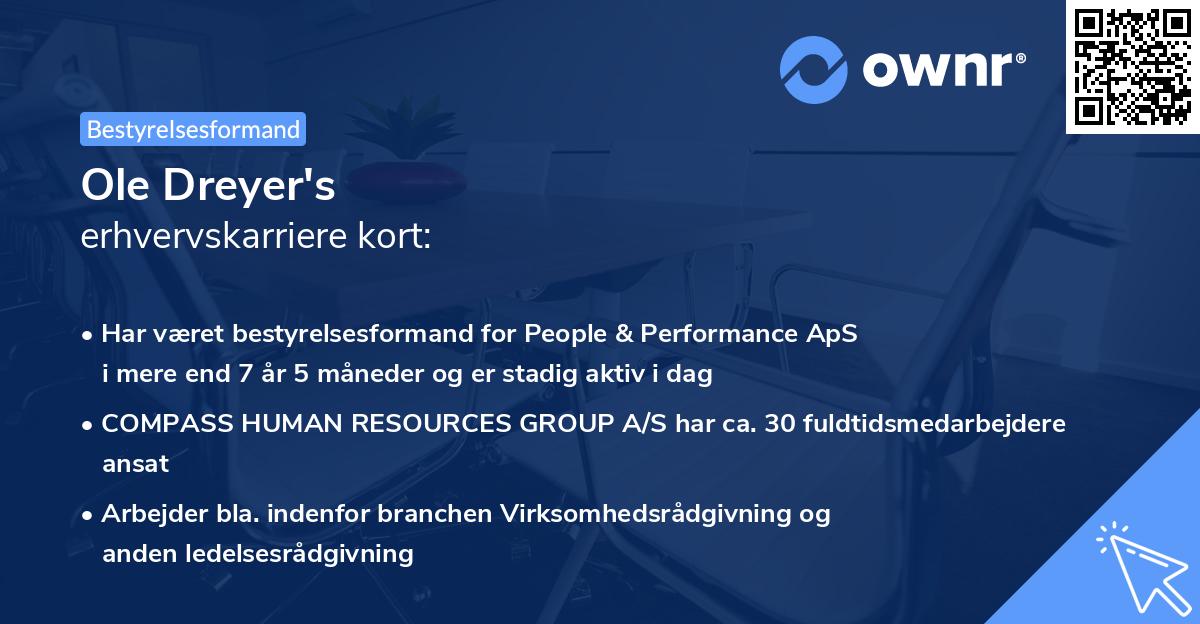 Ole Dreyer's erhvervskarriere kort