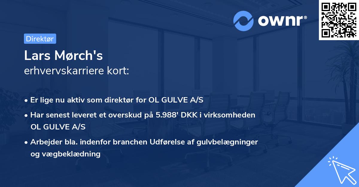 Lars Mørch's erhvervskarriere kort