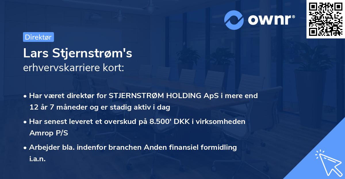 Lars Stjernstrøm's erhvervskarriere kort