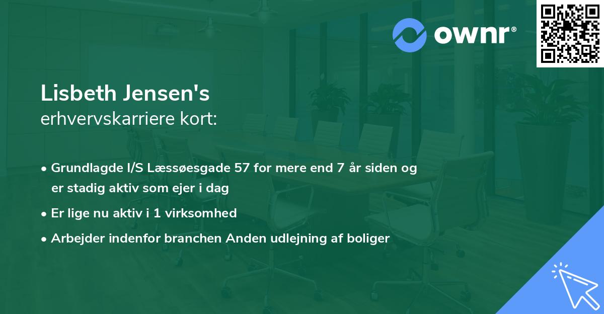 Lisbeth Jensen's erhvervskarriere kort
