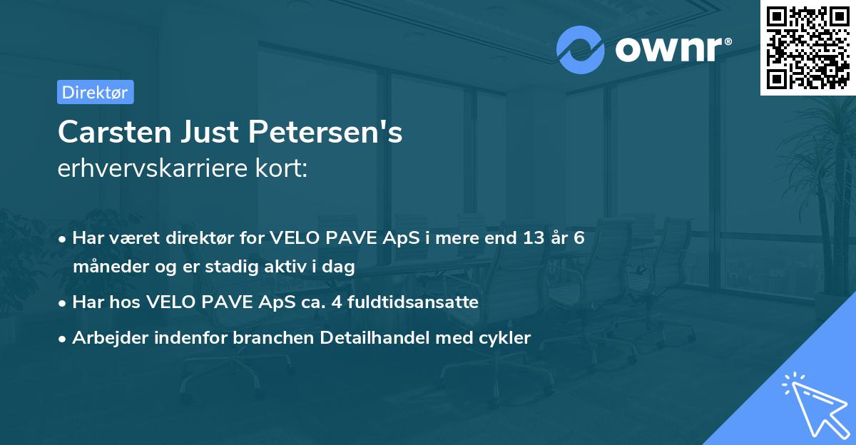 Carsten Just Petersen's erhvervskarriere kort