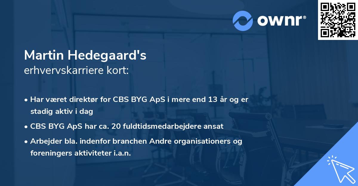 Martin Hedegaard's erhvervskarriere kort