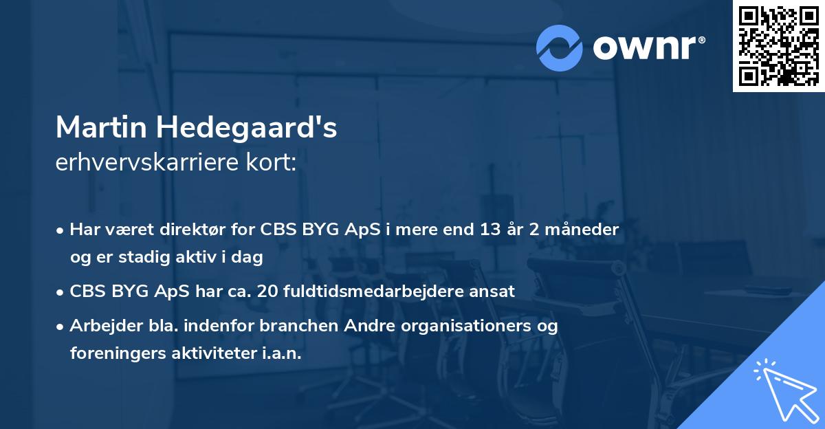 Martin Hedegaard's erhvervskarriere kort