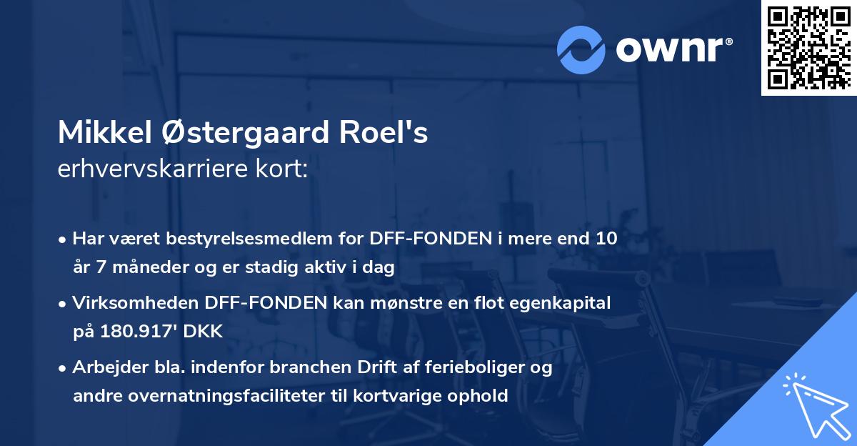 Mikkel Østergaard Roel's erhvervskarriere kort