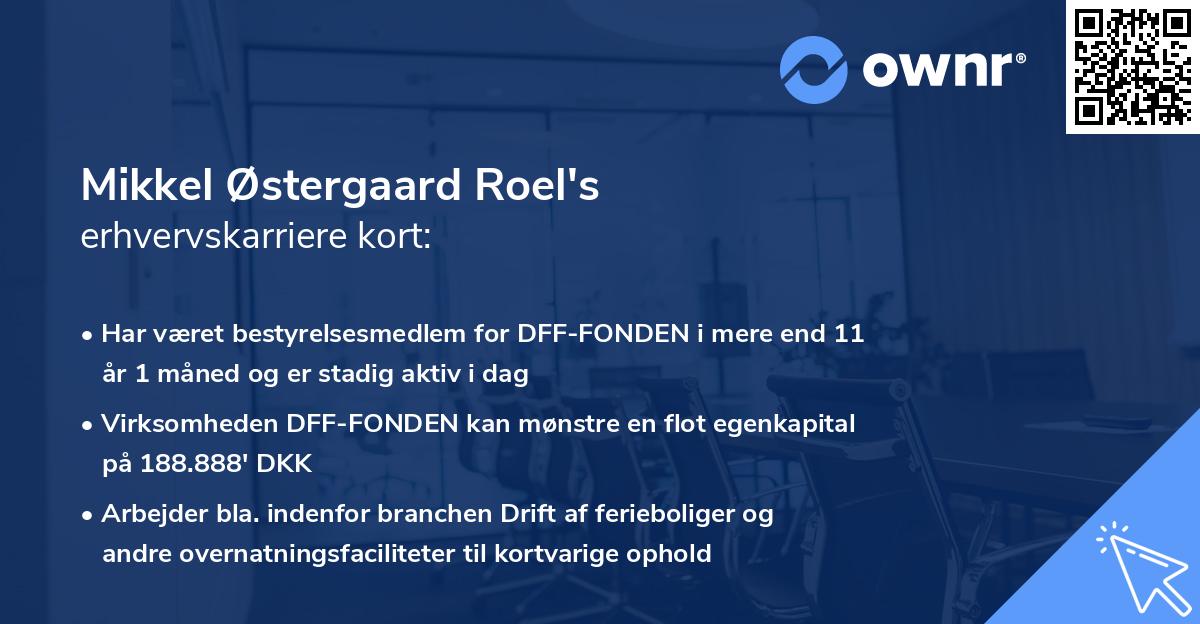 Mikkel Østergaard Roel's erhvervskarriere kort