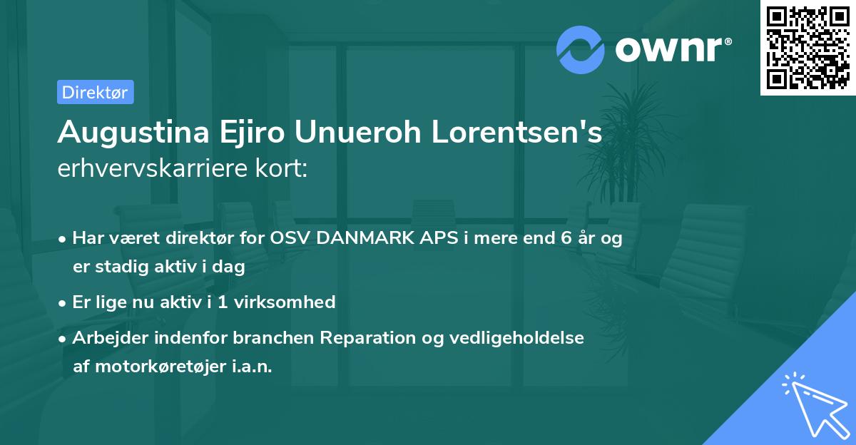 Augustina Ejiro Unueroh Lorentsen's erhvervskarriere kort