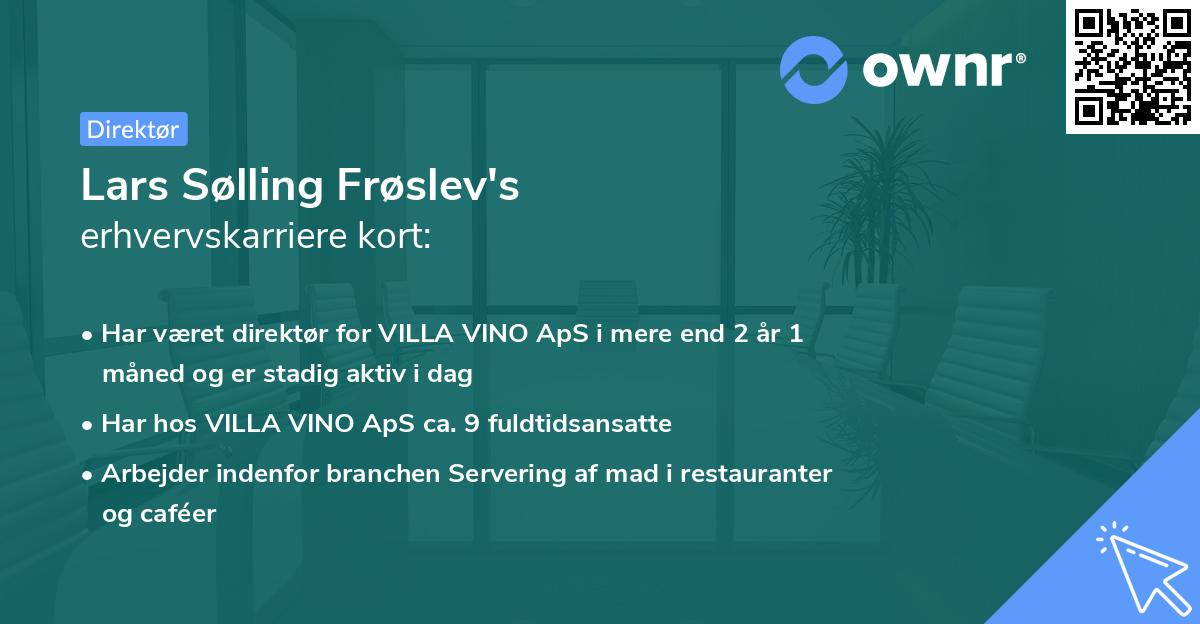 Lars Sølling Frøslev's erhvervskarriere kort