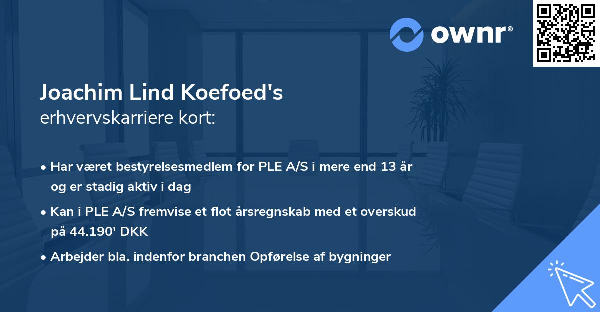 Joachim Lind Koefoed's erhvervskarriere kort
