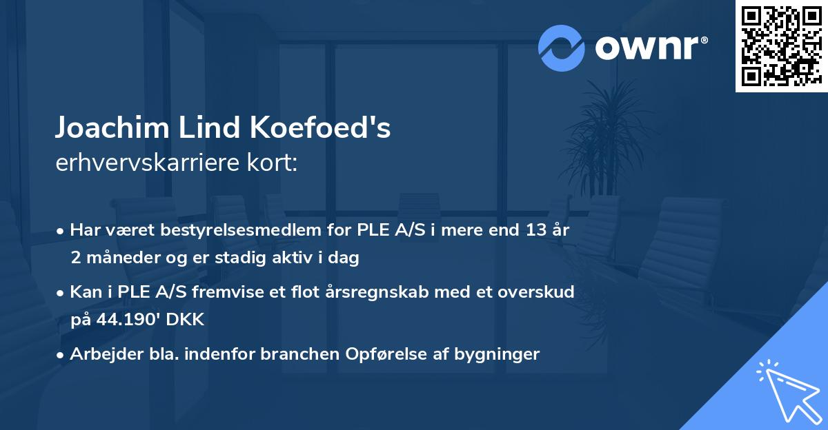 Joachim Lind Koefoed's erhvervskarriere kort