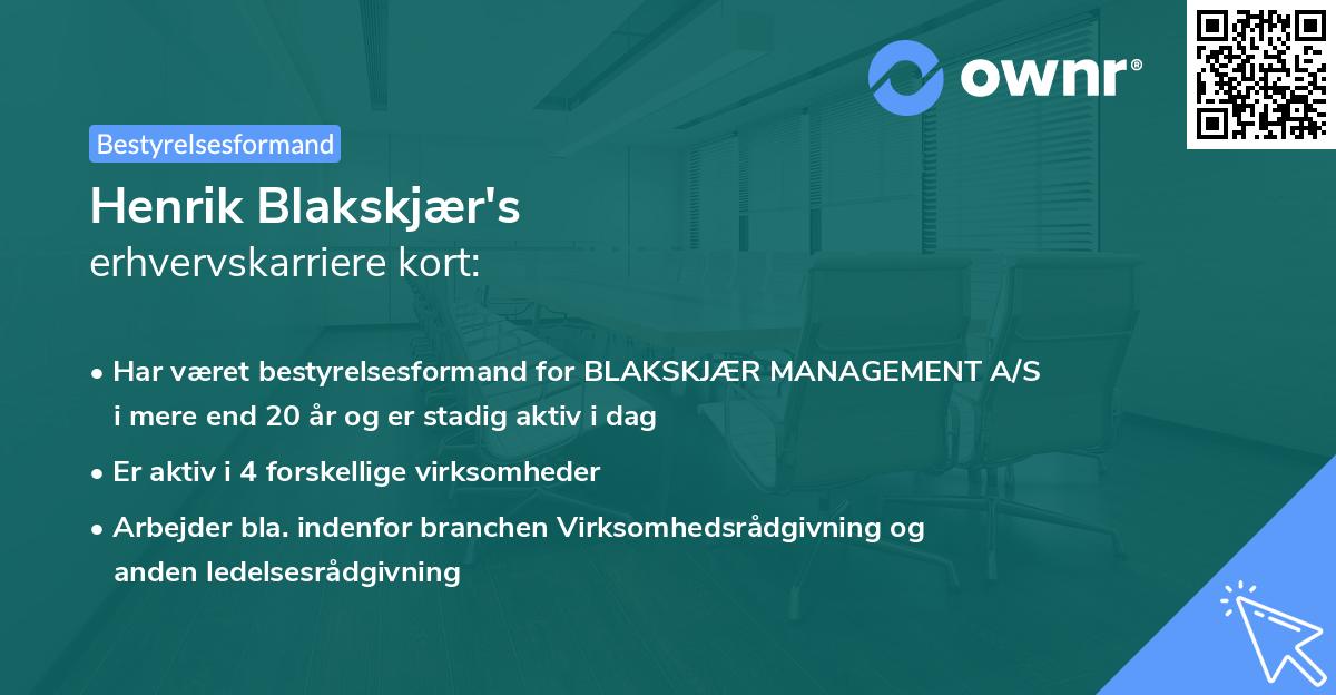 Henrik Blakskjær's erhvervskarriere kort