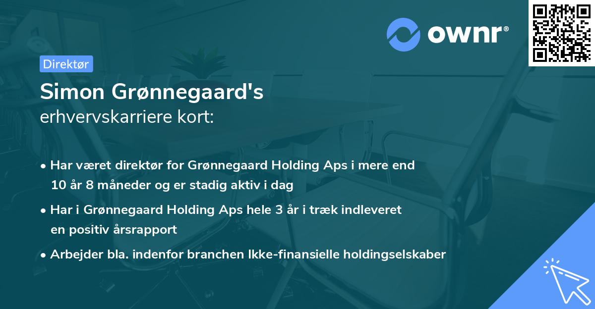Simon Grønnegaard's erhvervskarriere kort