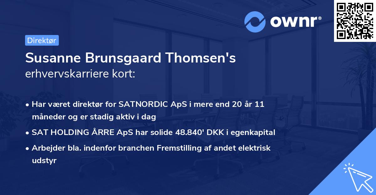 Susanne Brunsgaard Thomsen's erhvervskarriere kort