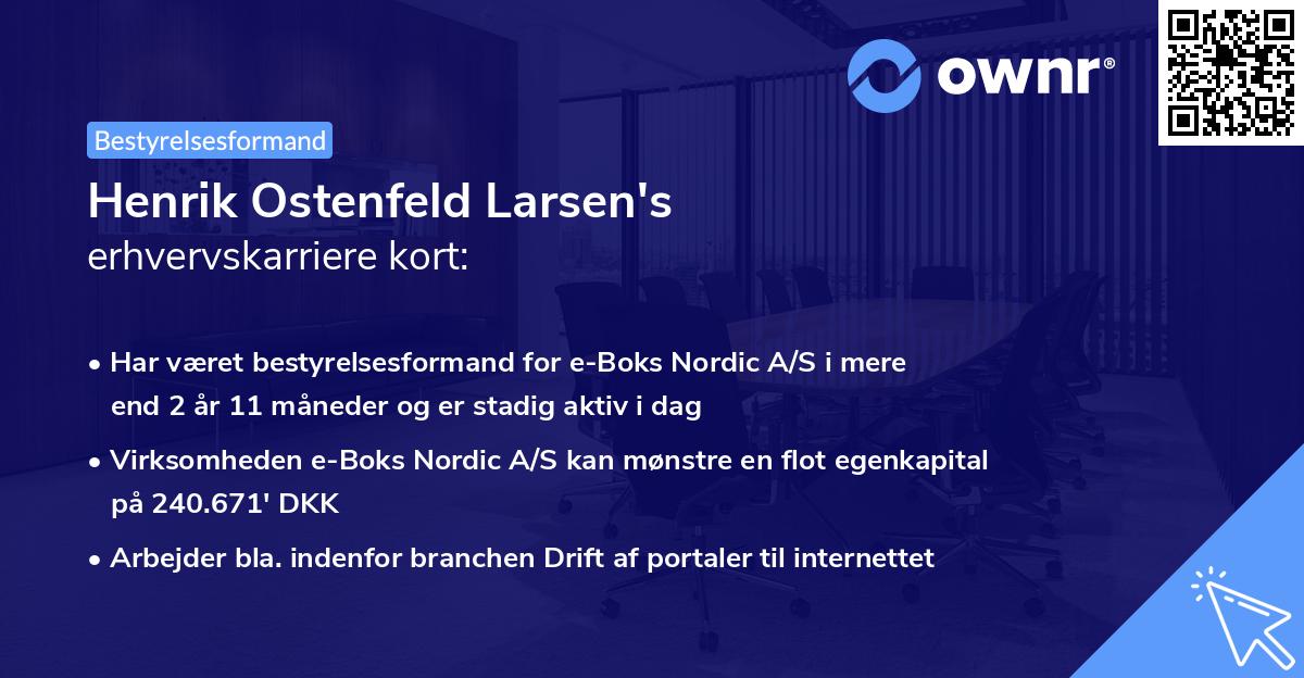 Henrik Ostenfeld Larsen's erhvervskarriere kort