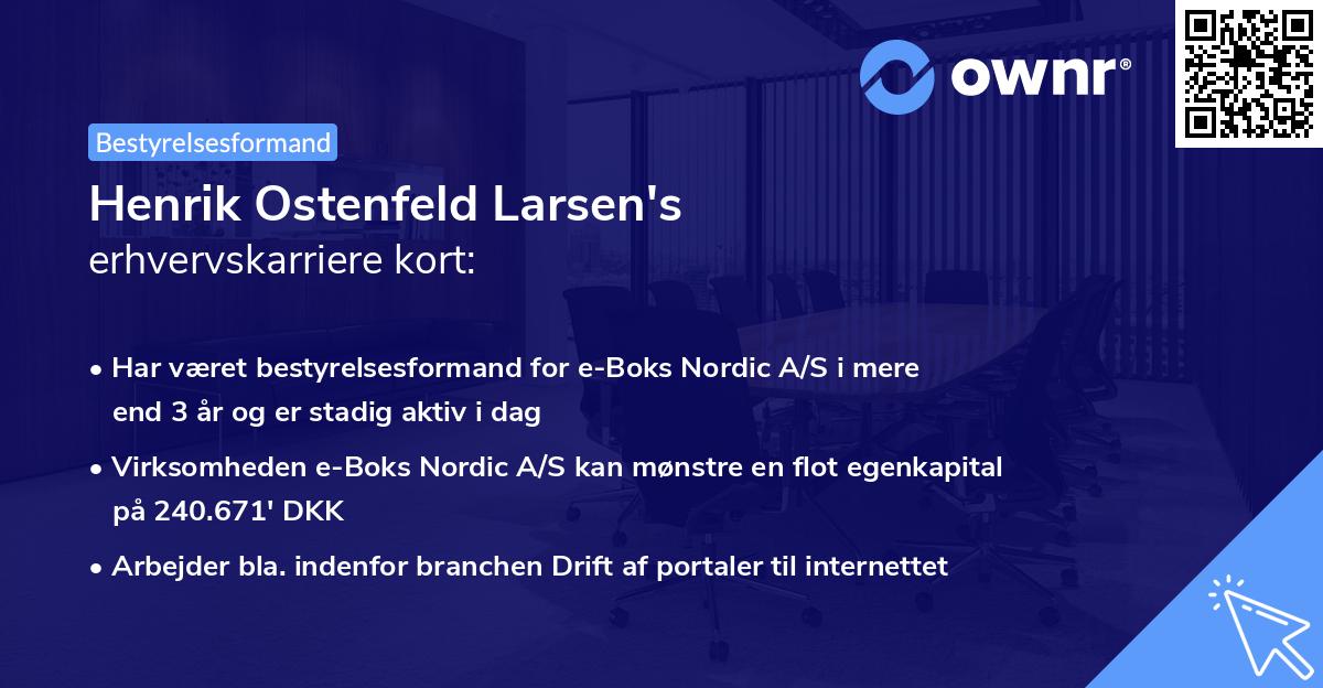 Henrik Ostenfeld Larsen's erhvervskarriere kort