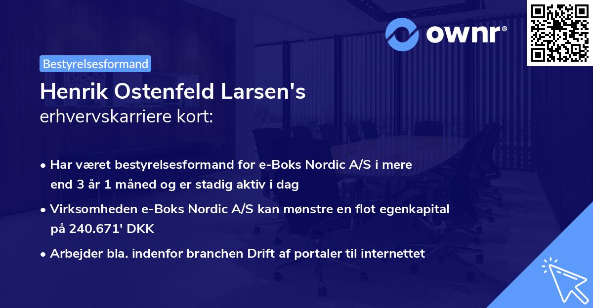 Henrik Ostenfeld Larsen's erhvervskarriere kort