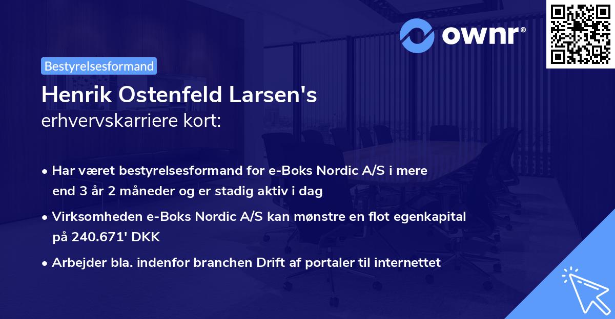 Henrik Ostenfeld Larsen's erhvervskarriere kort