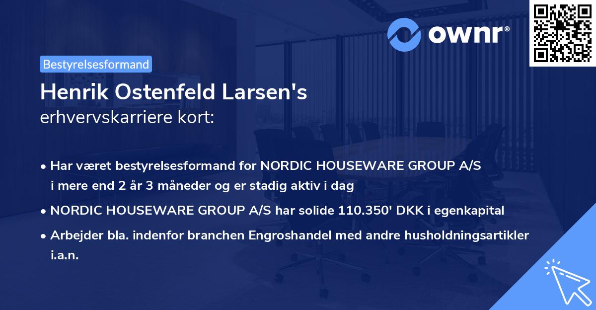 Henrik Ostenfeld Larsen's erhvervskarriere kort