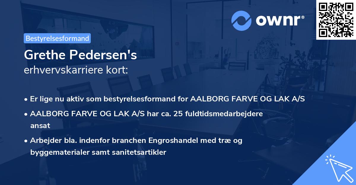 Grethe Pedersen's erhvervskarriere kort
