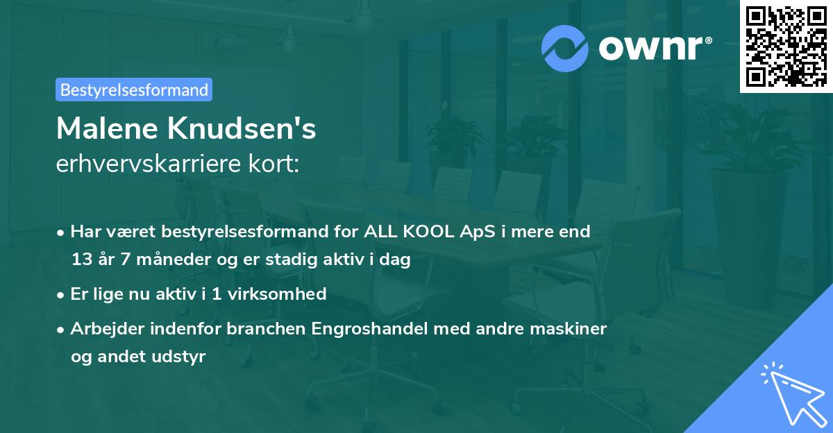 Malene Knudsen's erhvervskarriere kort