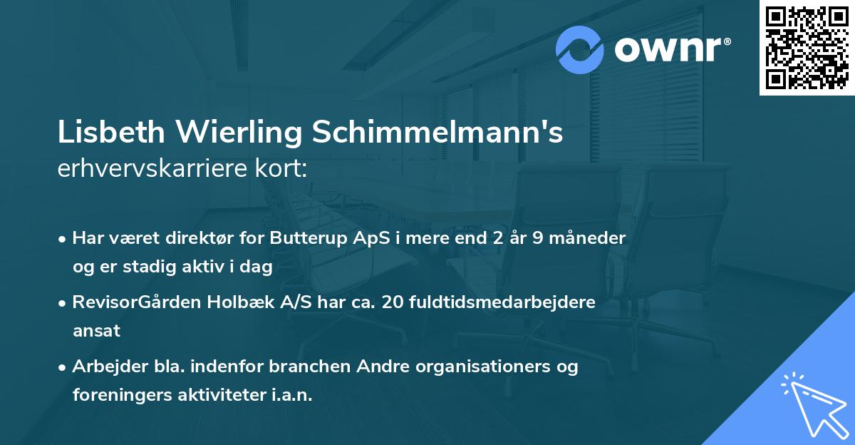 Lisbeth Wierling Schimmelmann's erhvervskarriere kort