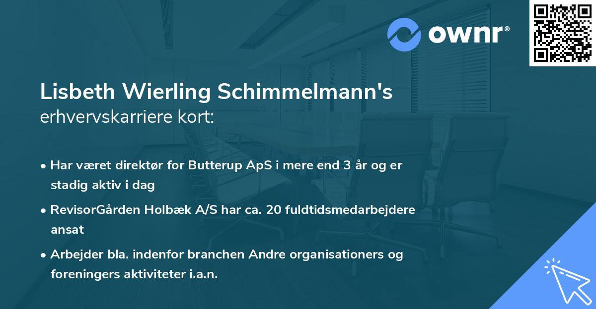 Lisbeth Wierling Schimmelmann's erhvervskarriere kort