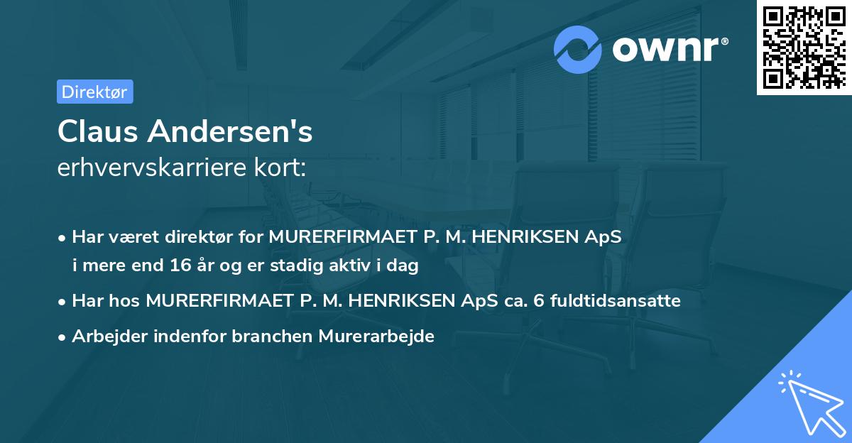 Claus Andersen's erhvervskarriere kort